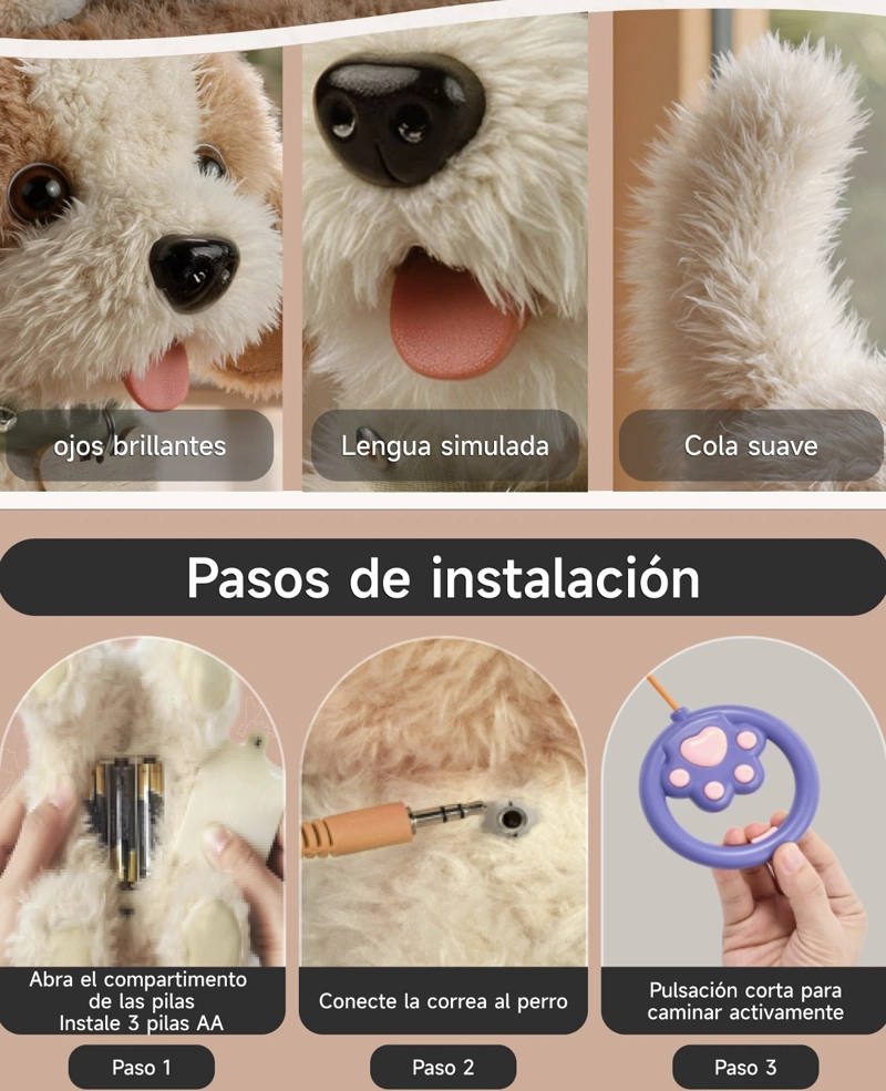 PERRO DE PELUCHE JUEGO DE JUGUETES MUSICAL TM381 LUBABYCAS - 7