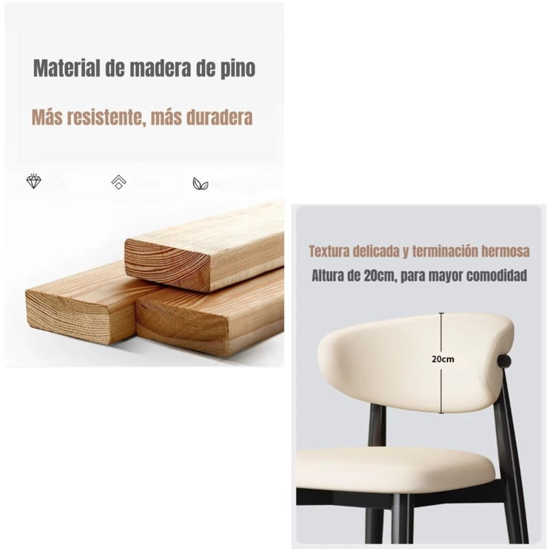 PACK 2 SILLAS DE COMEDOR COLOR MADERA FAMILY BY LUBABYCAS - 4