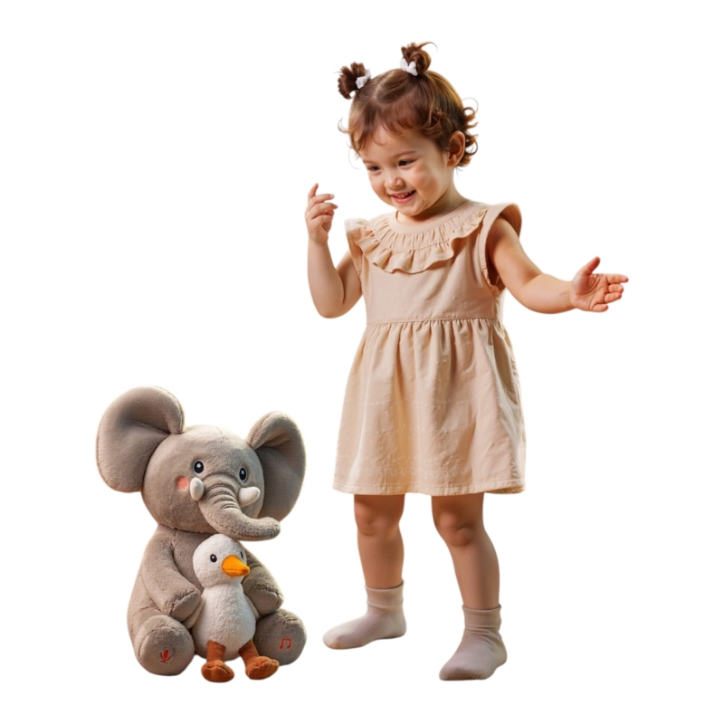 PELUCHE ELEFANTE INTERACTIVO GRABA CANTA Y SE BALANCEA TM389 - 1