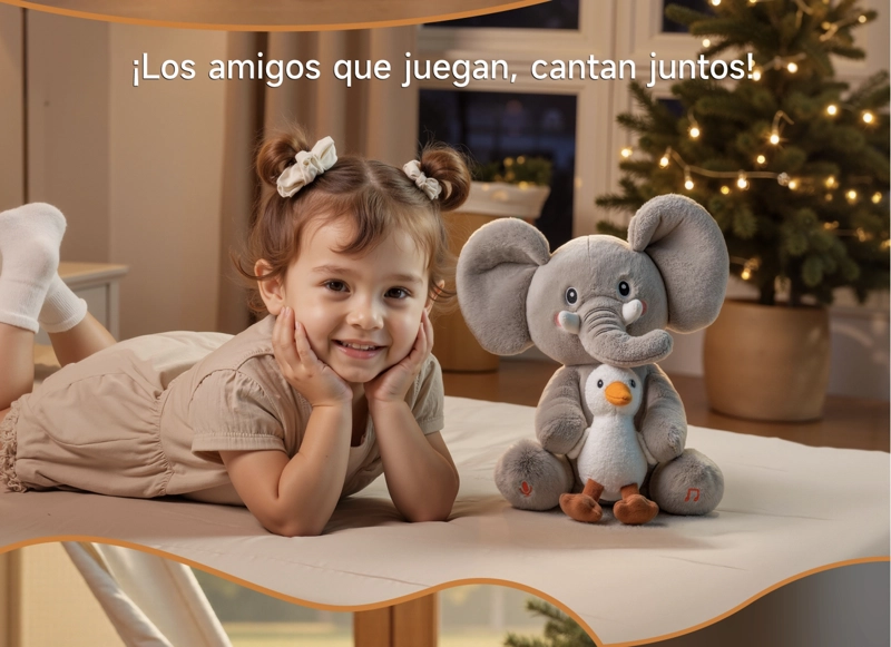 PELUCHE ELEFANTE INTERACTIVO GRABA CANTA Y SE BALANCEA TM389 - 4