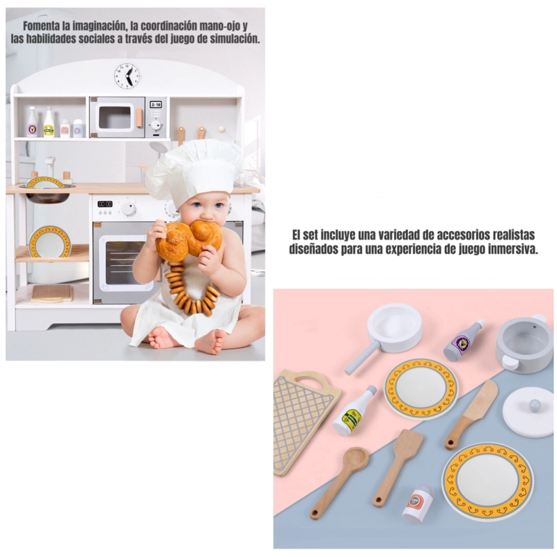 COCINA DE JUGUETE INFANTIL NIÑOS LUBABYCAS ACCESORIOS CHEF - 3