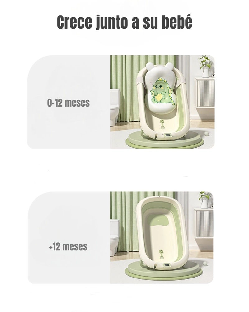 BAÑERA CON TERMOMETRO COJIN PREMIUM ROSADA LUBABYCAS - 6