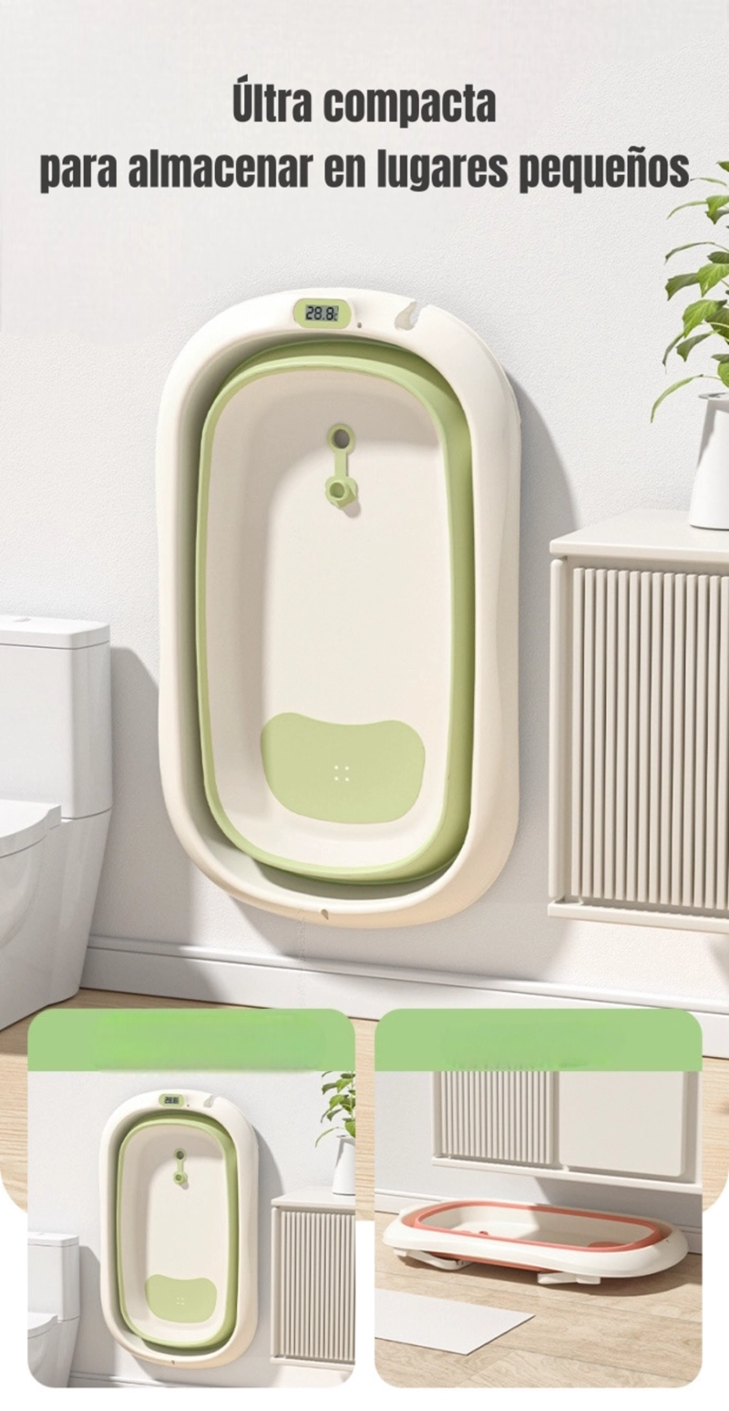 BAÑERA CON TERMOMETRO COJIN PREMIUM ROSADA LUBABYCAS - 7