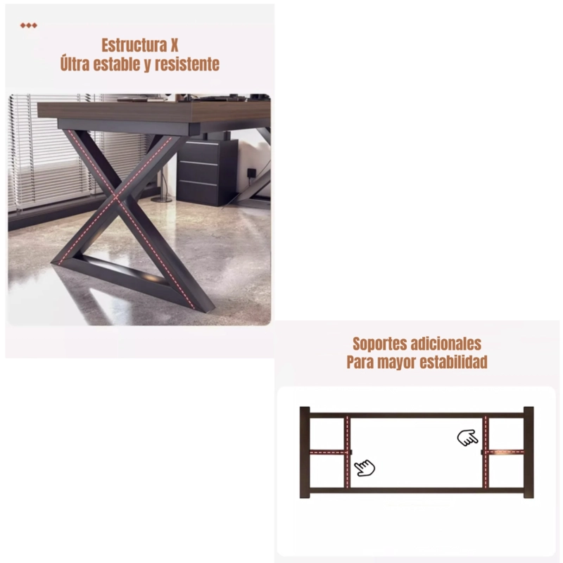 ESCRITORIO MESA COMEDOR GAMER 120*60*75CM LUBABYCAS - 4