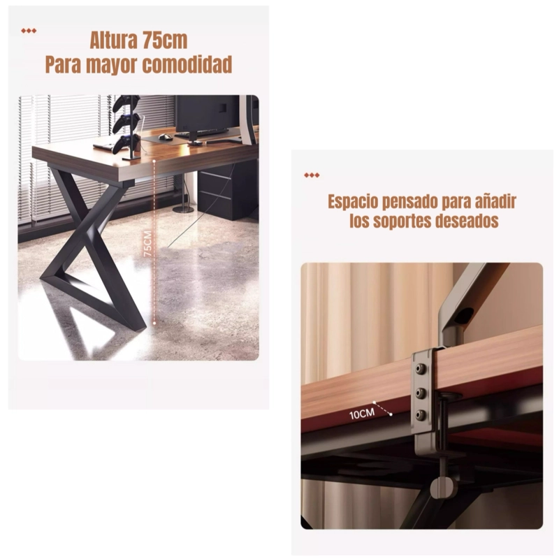 ESCRITORIO MESA COMEDOR GAMER 120*60*75CM LUBABYCAS - 5