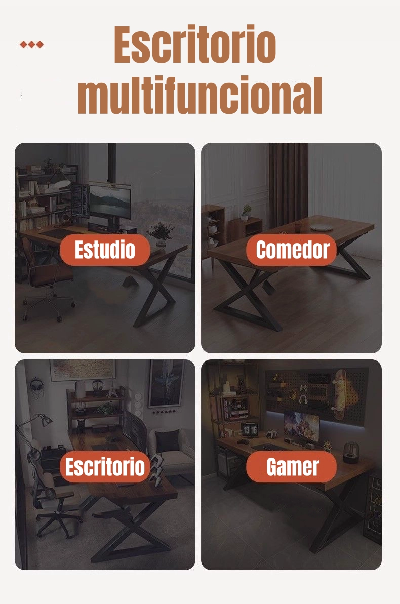 ESCRITORIO MESA COMEDOR GAMER 120*60*75CM LUBABYCAS - 9