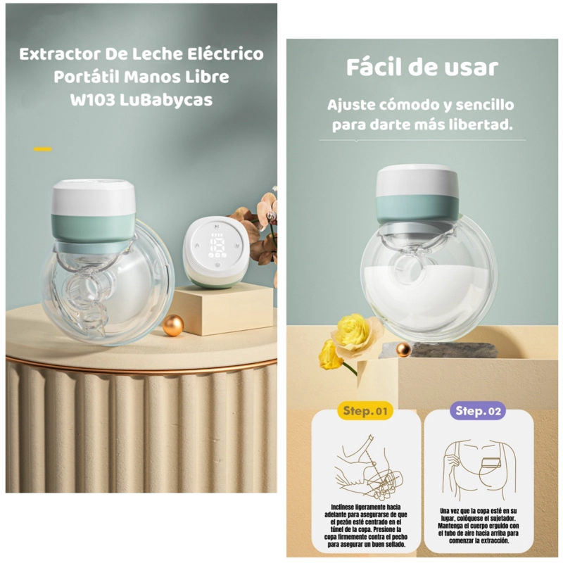 EXTRACTOR DE LECHE ELE CTRICO MANOS LIBRE W103 LUBABYCAS - 2