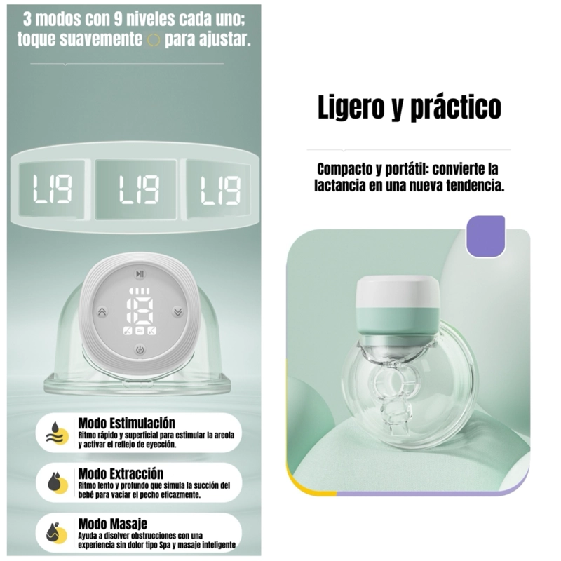 EXTRACTOR DE LECHE ELE CTRICO MANOS LIBRE W103 LUBABYCAS - 4