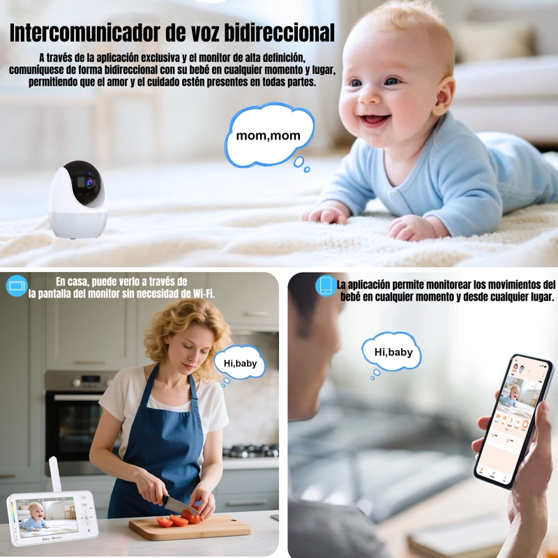 CAMARA MONITOR LUBABYCAS CON APP LUZ 4,3″1080P ABM206 - 4