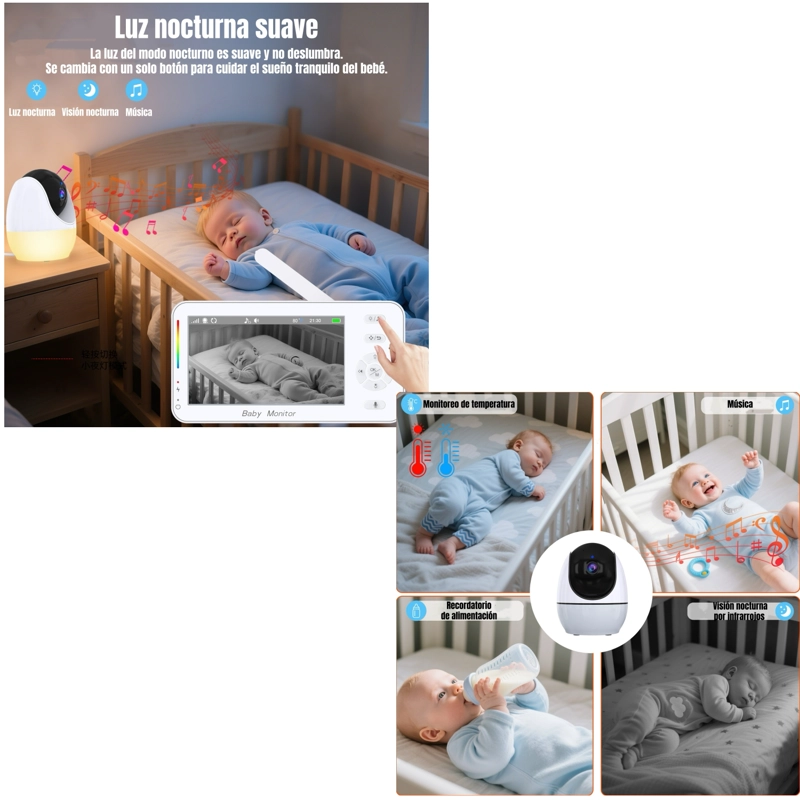 CAMARA MONITOR LUBABYCAS CON APP LUZ 4,3″1080P ABM206 - 5