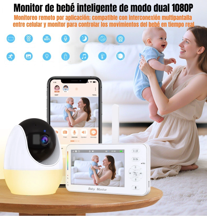 CAMARA MONITOR LUBABYCAS CON APP LUZ 4,3″1080P ABM206 - 6