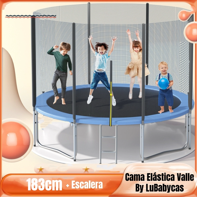 CAMA ELASTICA TRAMPOLINE 183CM CON ESCALERA VALLE LUBABYCAS - 2