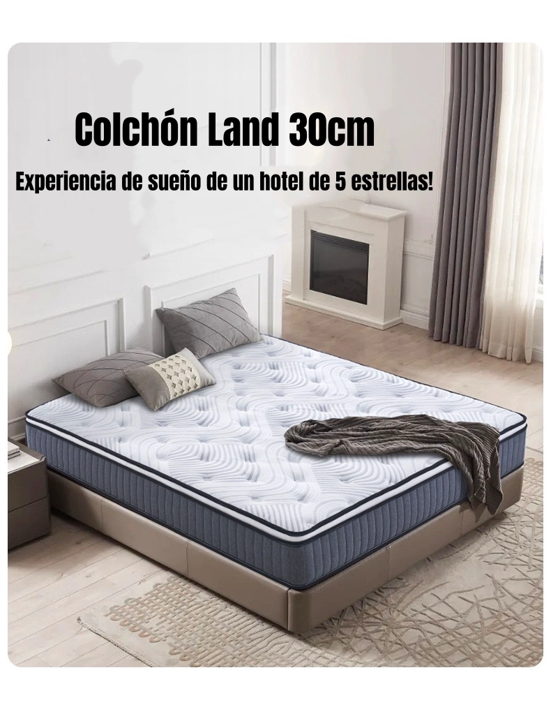COLCHON KING COMPRIMIDO POCKET LAND 180X200X30CM - 2