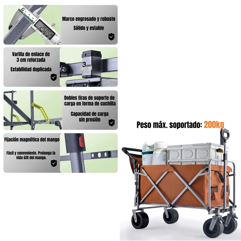 CARRO CAMPING EXPANDIBLE CON MESA MULTIFUNCIONAL MULE - 5