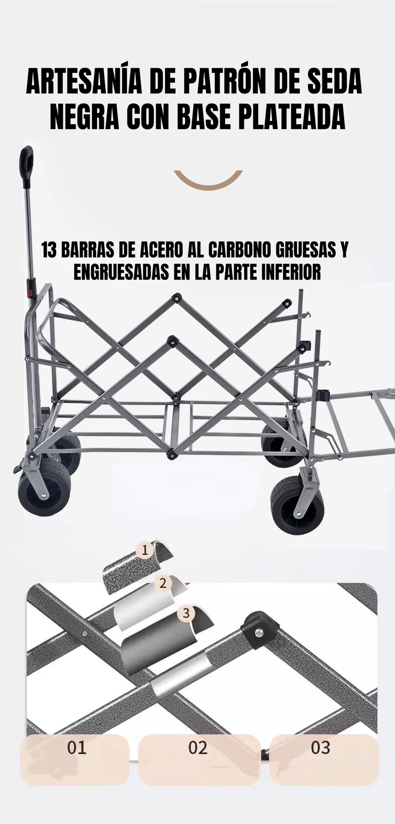CARRO CAMPING EXPANDIBLE CON MESA MULTIFUNCIONAL MULE - 8
