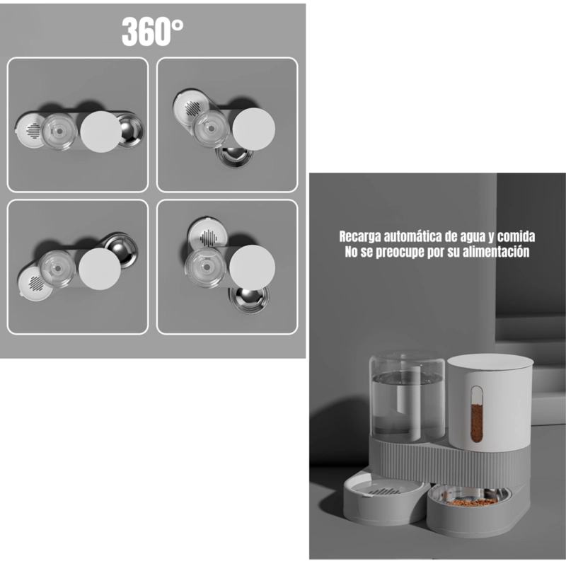 DISPENSADOR 360 AUTOMATICO AGUA Y ALIMENTO 2 EN 1 LUBABYCAS - 3