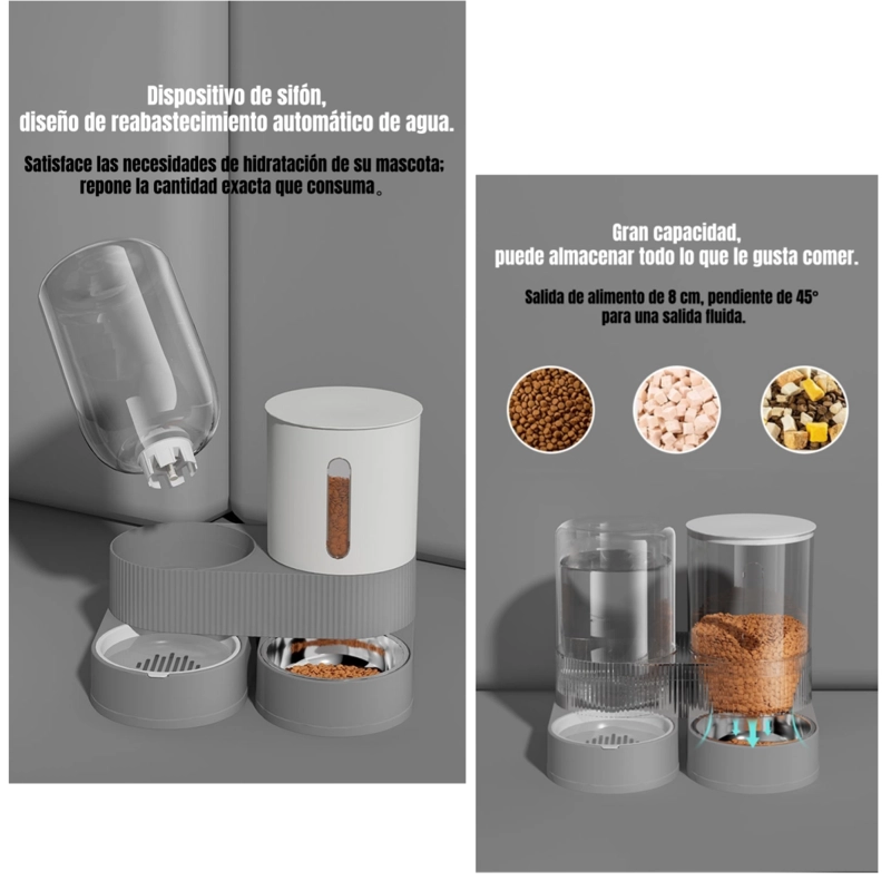 DISPENSADOR 360 AUTOMATICO AGUA Y ALIMENTO 2 EN 1 LUBABYCAS - 4