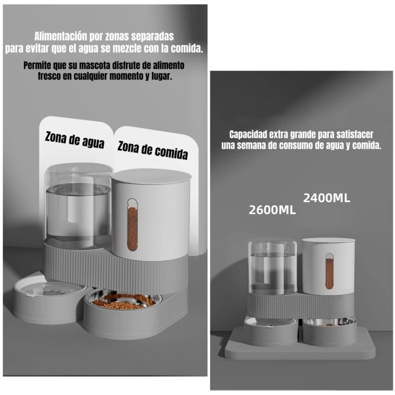 DISPENSADOR 360 AUTOMATICO AGUA Y ALIMENTO 2 EN 1 LUBABYCAS - 6