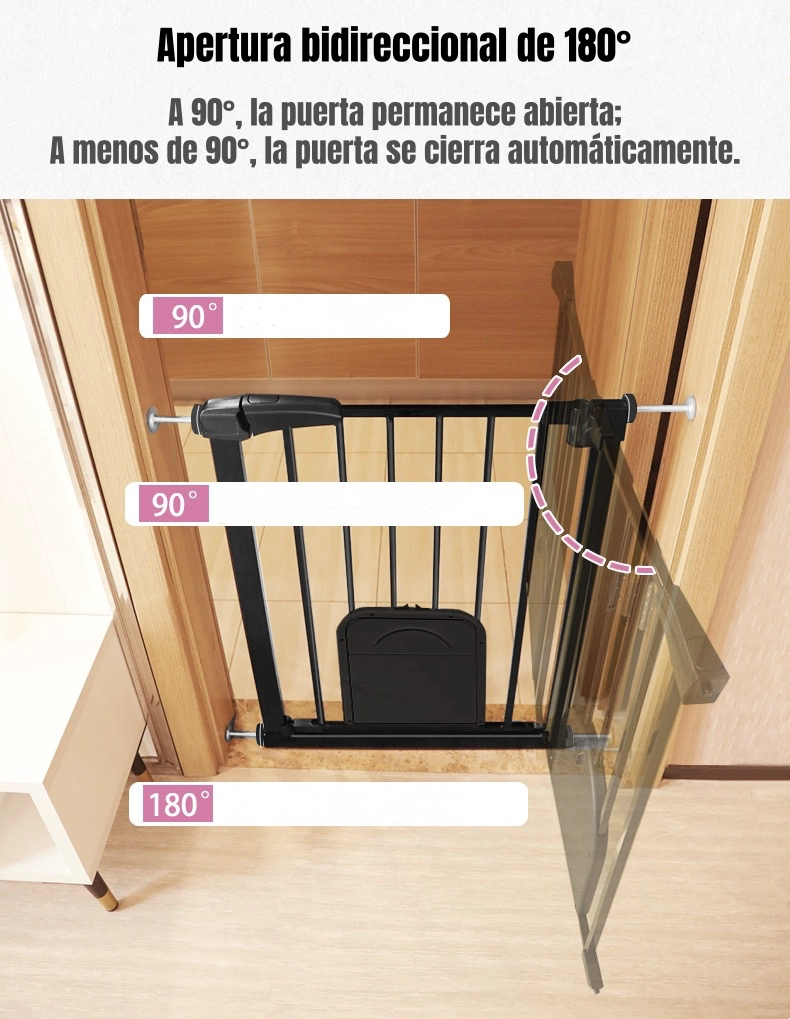PUERTA DE SEGURIDAD EXPANDIBLE BEBE  DOOR 77-92CM LUBABYCAS - 6