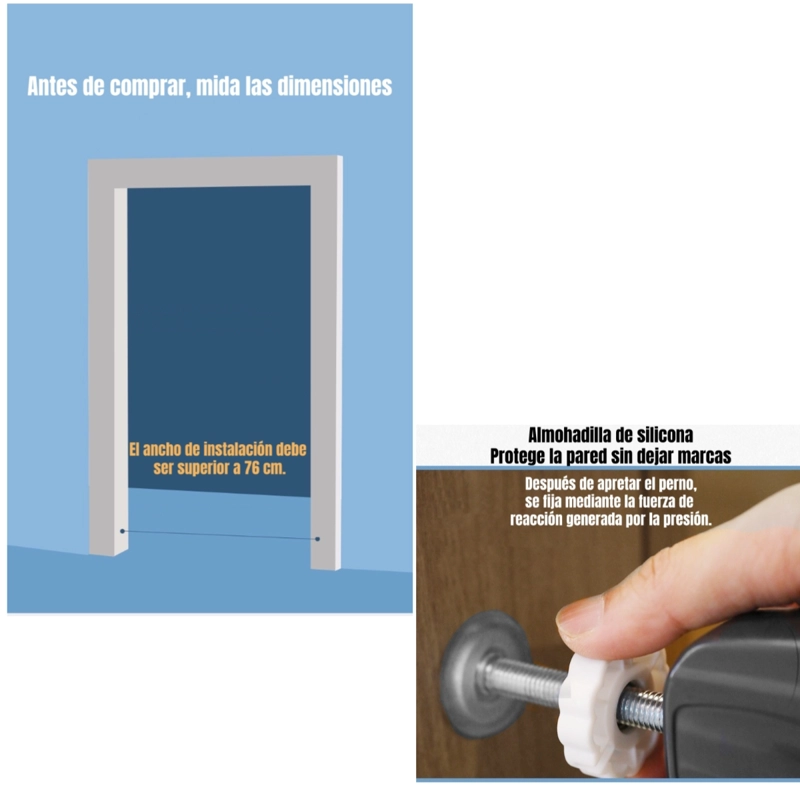 PUERTA DE SEGURIDAD EXPANDIBLE BEBE  DOOR 77-92CM LUBABYCAS - 7