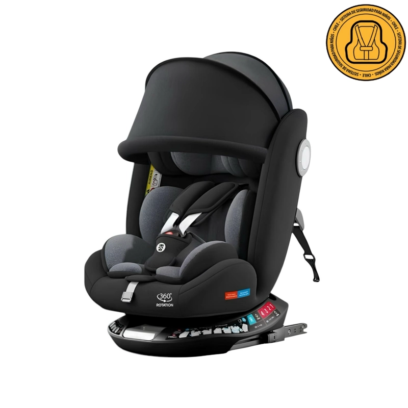 SILLA DE AUTO CONVERTIBLE 360° ISOFIX G406 NEGRA LUBABYCAS - 1