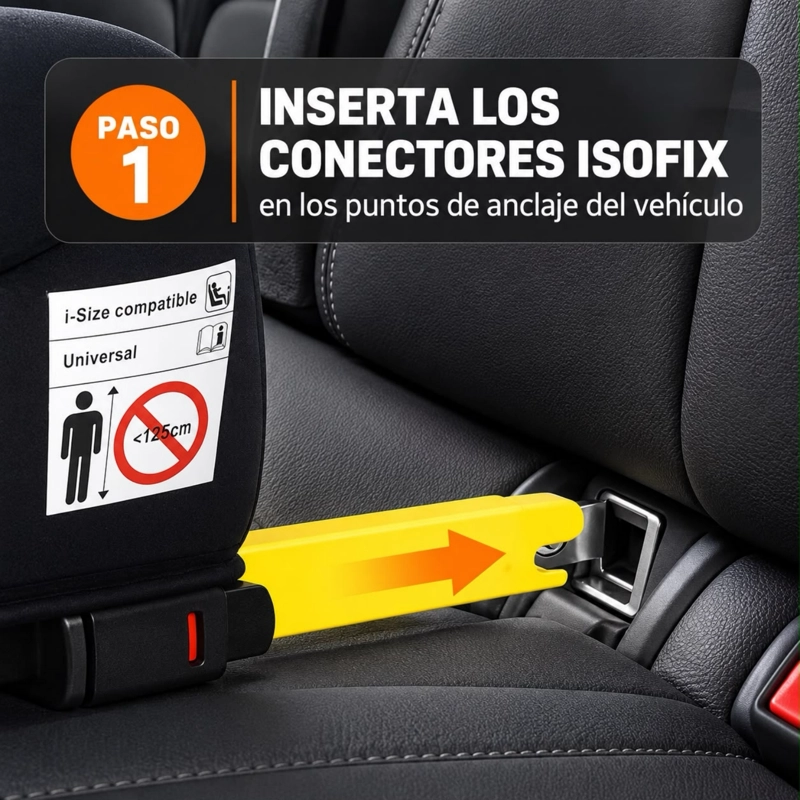 SILLA AUTO ALZADOR ISOFIX POSA VASO BFL305 NEGRA LUBABYCAS - 3