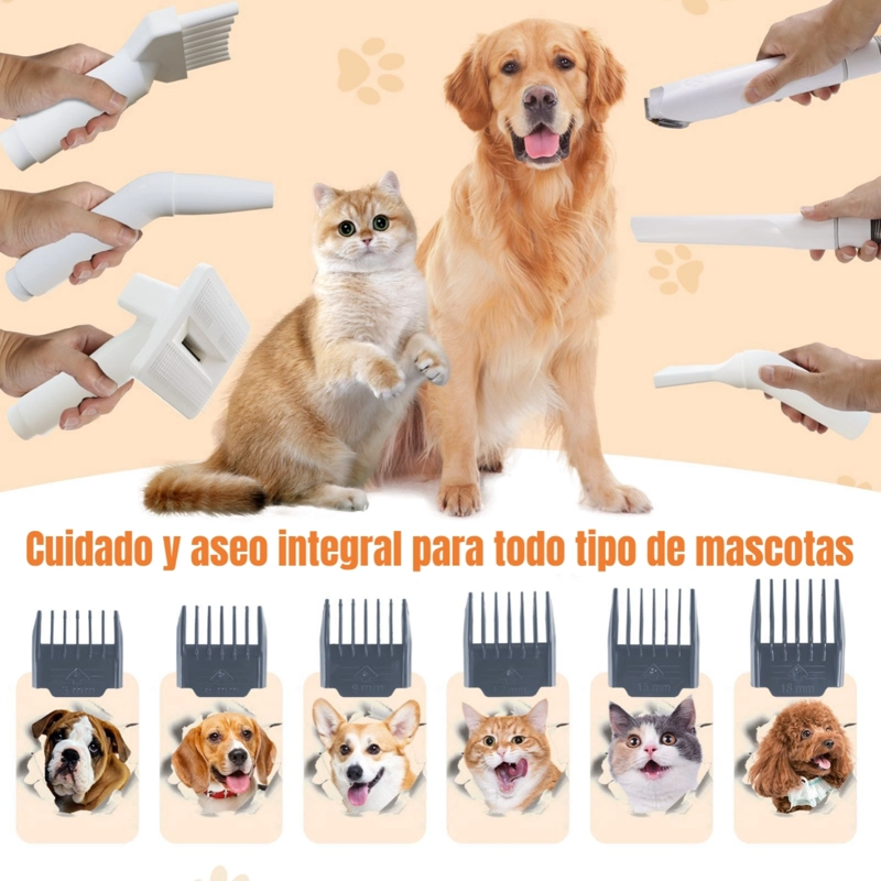 KIT DE ASEO MASCOTAS ASPIRADORA CORTAPELOS 2 EN 1 NEO - 3
