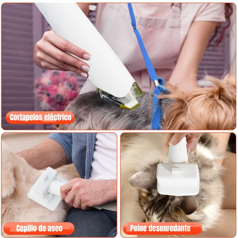 KIT DE ASEO MASCOTAS ASPIRADORA CORTAPELOS 2 EN 1 NEO - 5