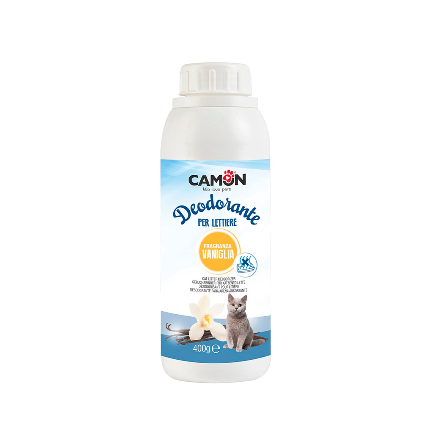 DESODORANTE SANITARIO CAMON PARA GATOS VAINILLA 400GR - 4
