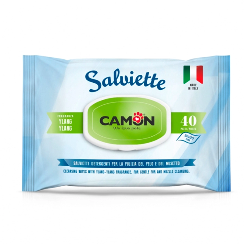 TOALLITAS HUMEDAS PERROS GATOS CAMON YLANG 40 UNIDADES - 1