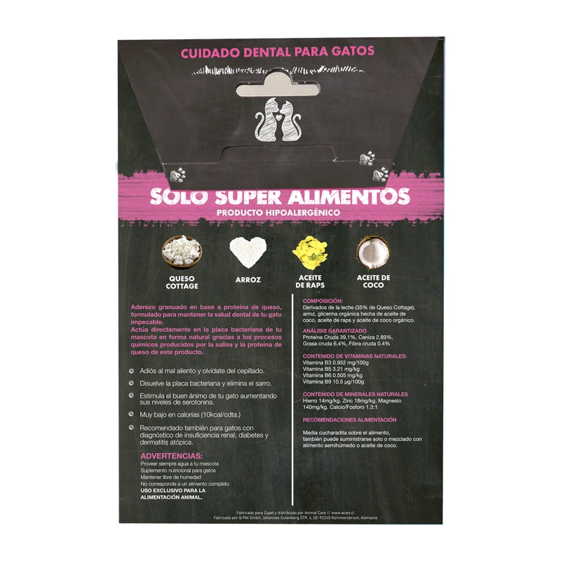 GOLOSINA SNACK GATOS ZUPET SABOR QUESO COTTAGE SÓLIDO 80 GR QCHEFS DENTAL FITNESS GRANULADO - 2