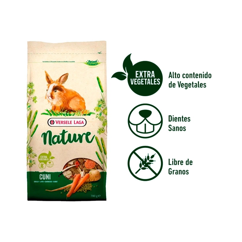 ALIMENTO SECO CONEJOS COBAYOS 700 GR NATURE VERSELE LAGA - 7