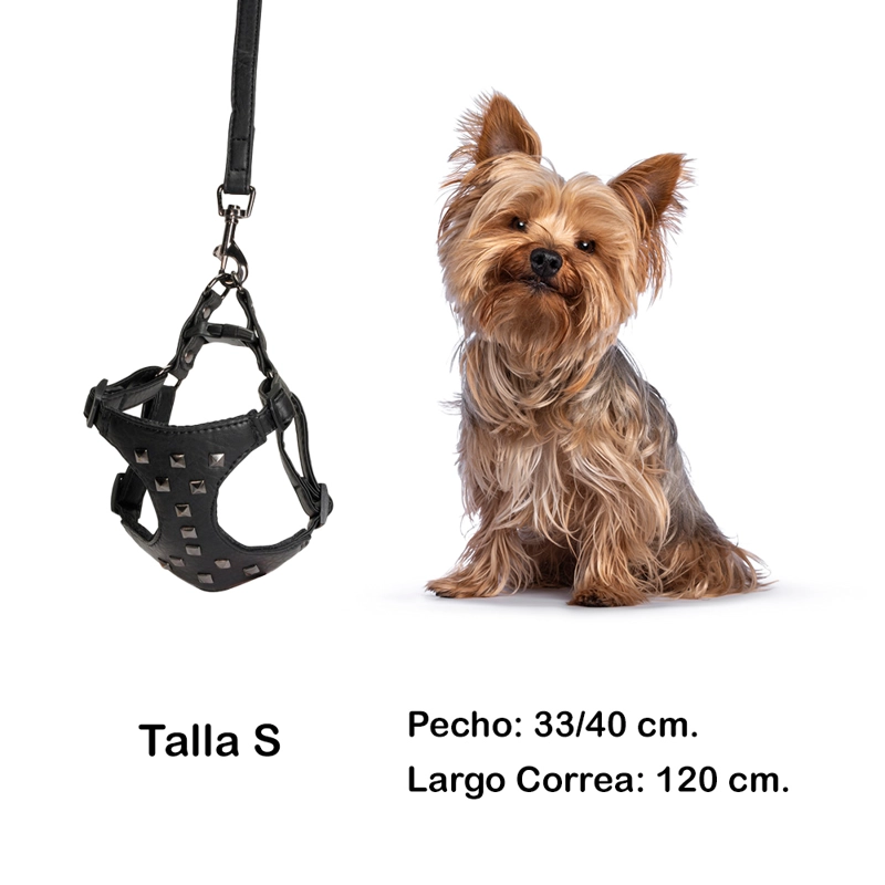 ARNÉS Y CORREA PERROS CAMON NEGRO S - 3