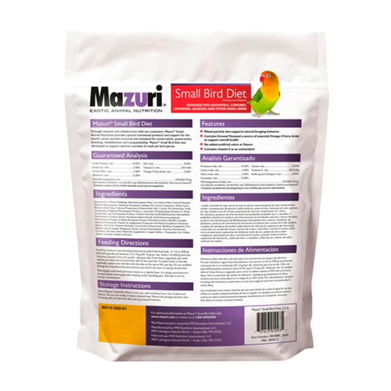 ALIMENTO SECO AVES MAZURI RAZA PEQUEÑA 1.13 KG - 5