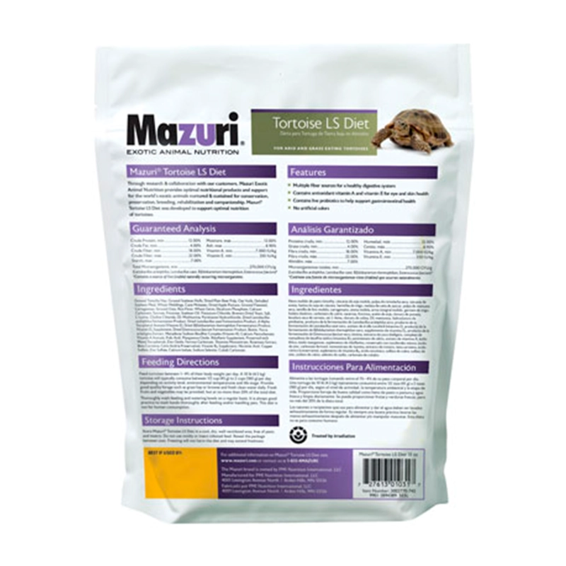 ALIMENTO SECO TORTUGAS TERRESTRE MAZURI 340 GR - 5