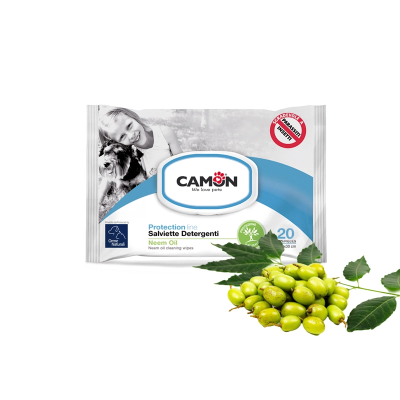 TOALLITAS HUMEDAS CAMON ACEITE DE NEEM PERROS Y GATOS 20UN - 2