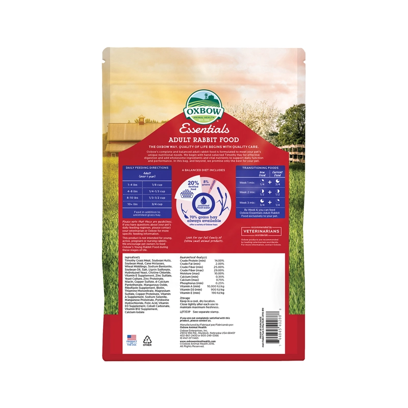 ALIMENTO SECO CONEJOS COBAYOS ADULTO OXBOW 225 KG ESSENTIAL RABBIT DIET - 2