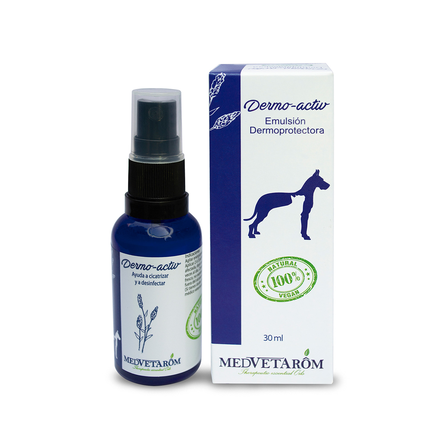 SUPLEMENTO PERROS GATOS MEDVETAROM 30 ML DERMO ACTIV SPRAY AROMATERAPIA - 4