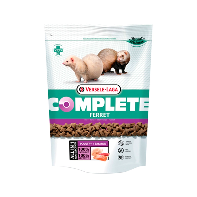 ALIMENTO SECO HURONES SABOR POLLO SALMÓN 750 GR VERSELE LAGA COMPLETE - 1
