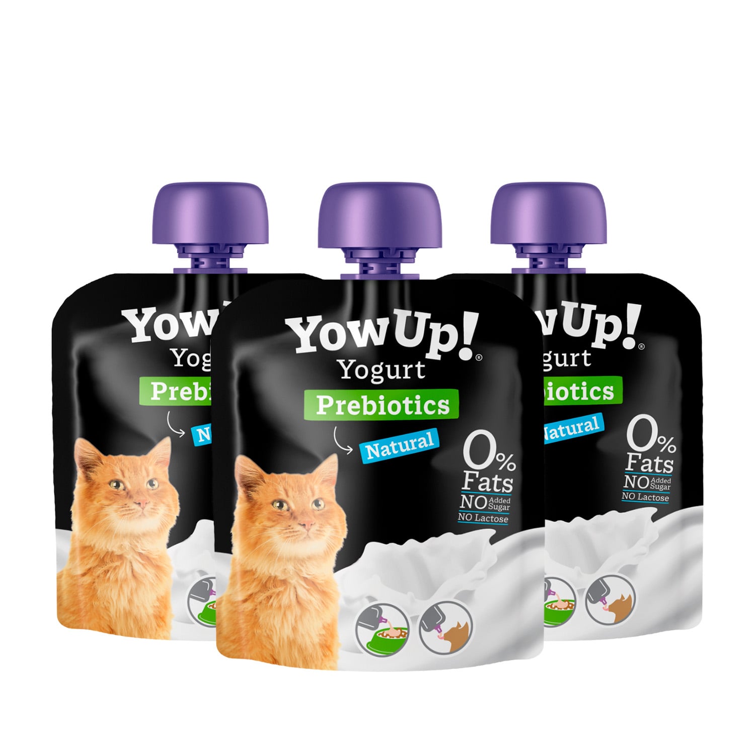 PACK X3 YOGURT NATURAL YOW UP PARA GATO 85 GR - 1