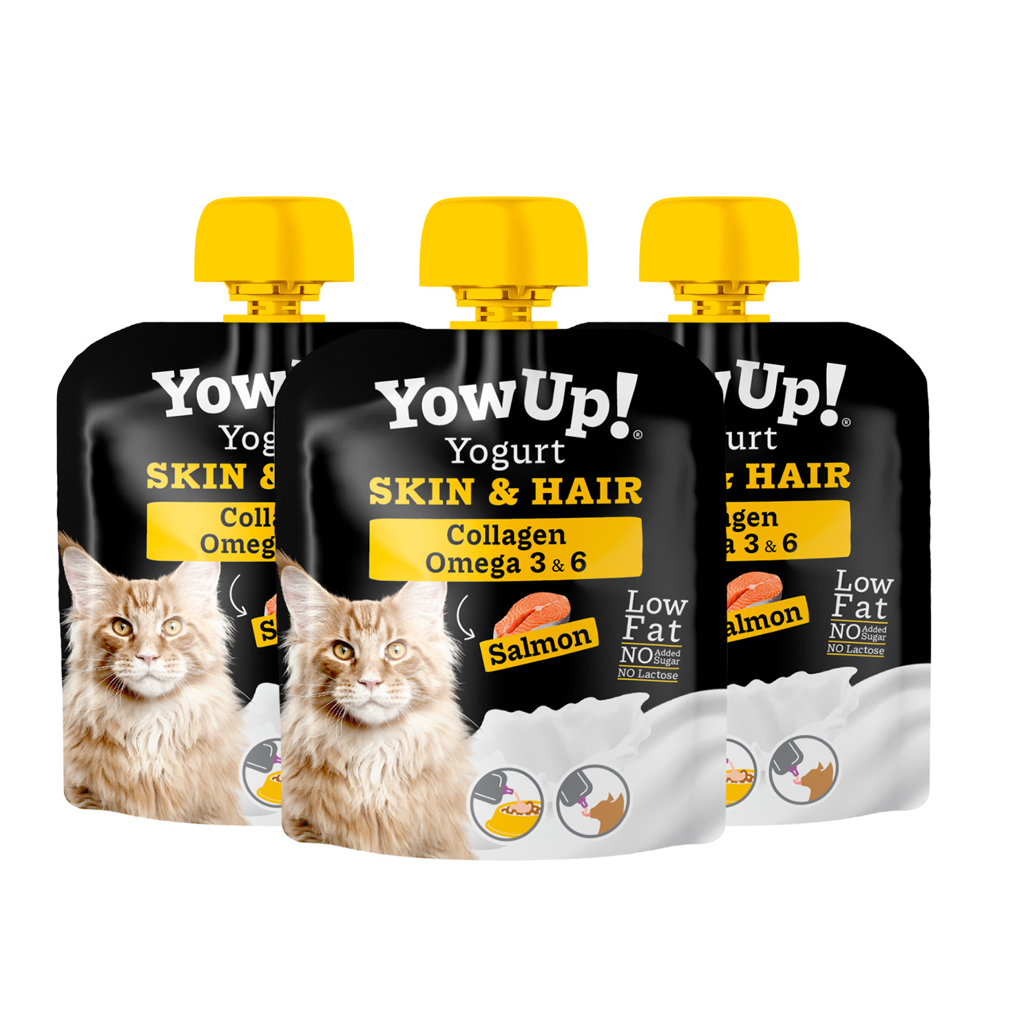 (PACK 3 UN) YOGURT SKIN AND HAIR PARA GATO 85 GR YOW UP - 1