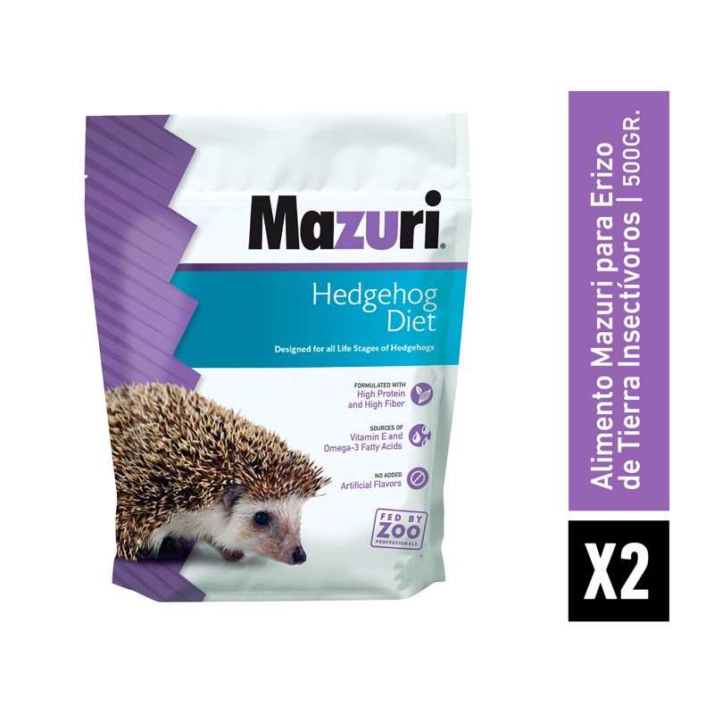 MAZURI ALIMENTO ERIZO DE TIERRA DIET 500 GR PACK X2 - 2