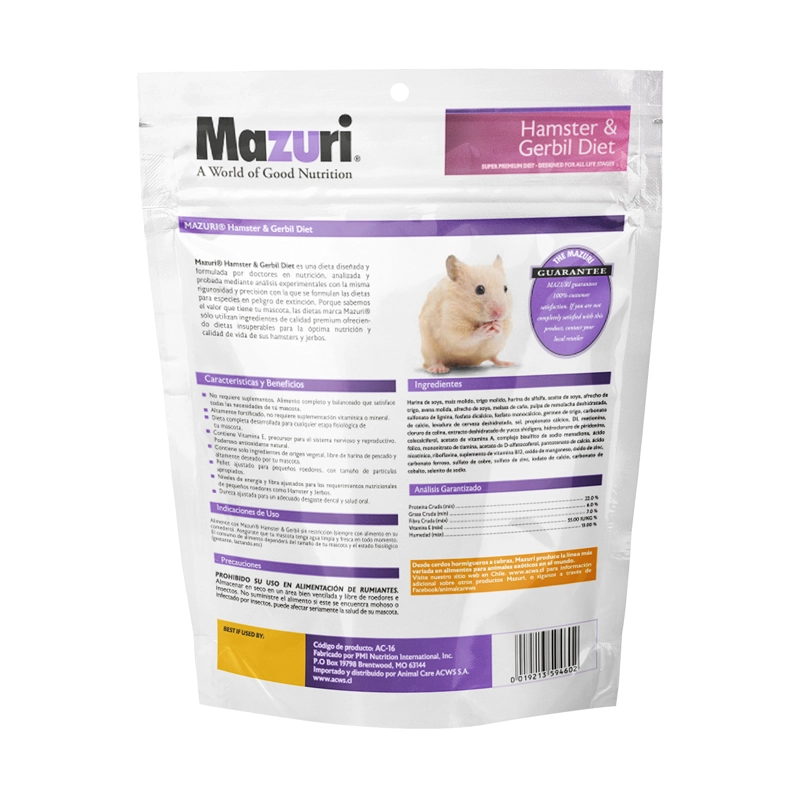 MAZURI ALIMENTO HAMSTER Y JERBO 350 GR PACK X2 - 5
