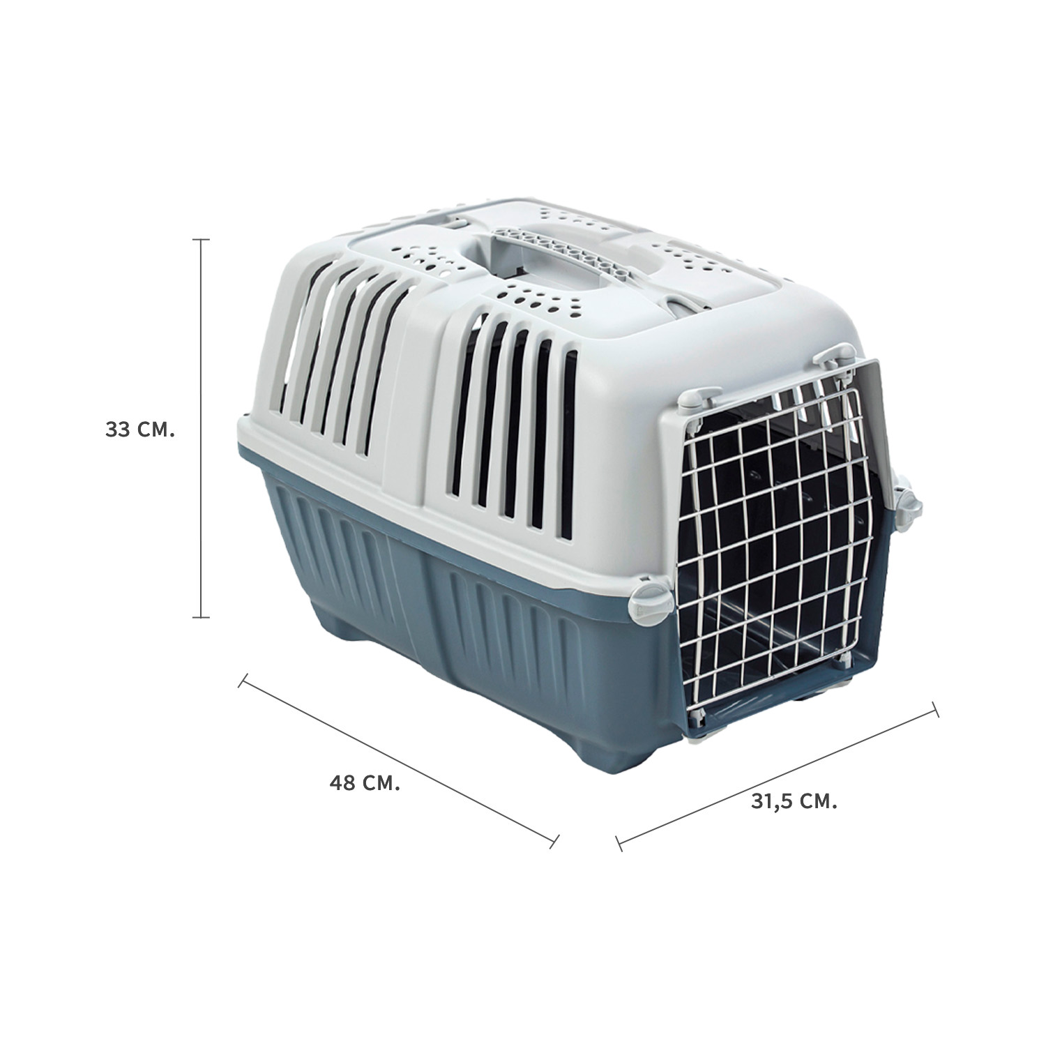 JAULA TRANSPORTE MASCOTAS PRATIKO METAL 1 AZUL OPACO MPS - 2