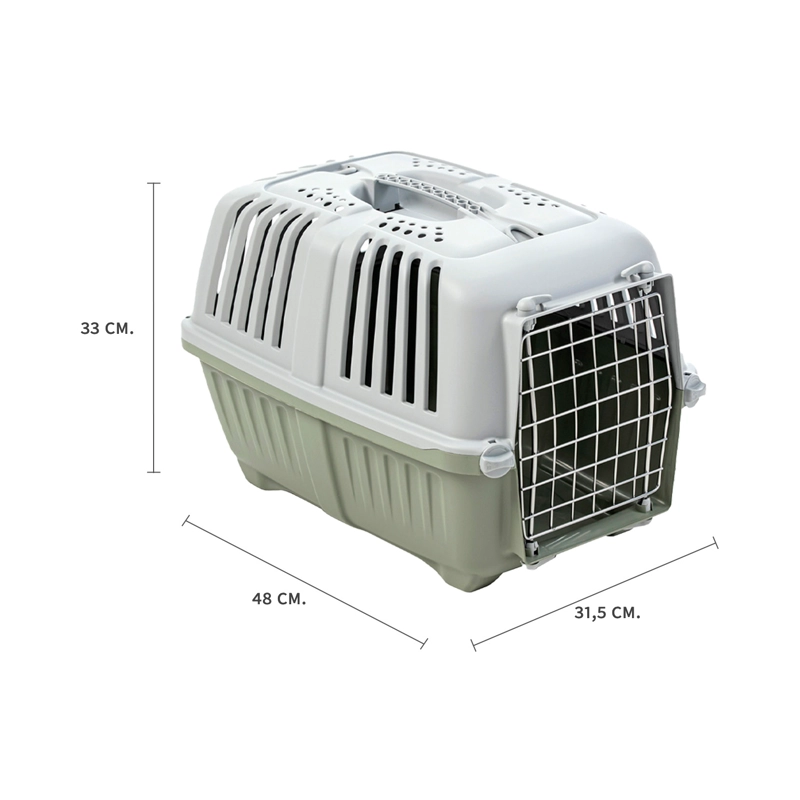 JAULA MPS TRANSPORTE MASCOTAS PRATIKO METAL 1 VERDE OPACO - 2
