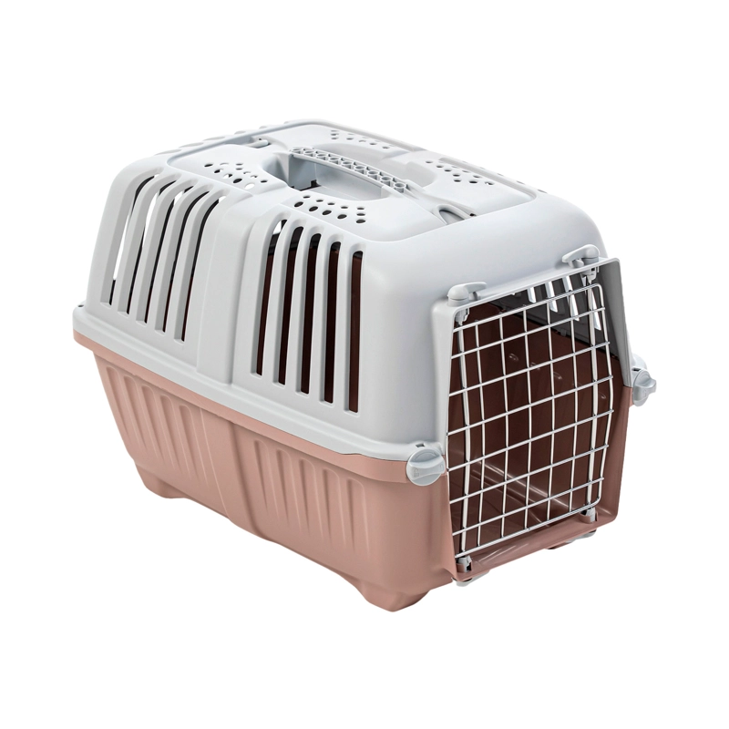 JAULA TRANSPORTE MASCOTAS PRATIKO METAL 2 ROSA OPACO MPS - 1