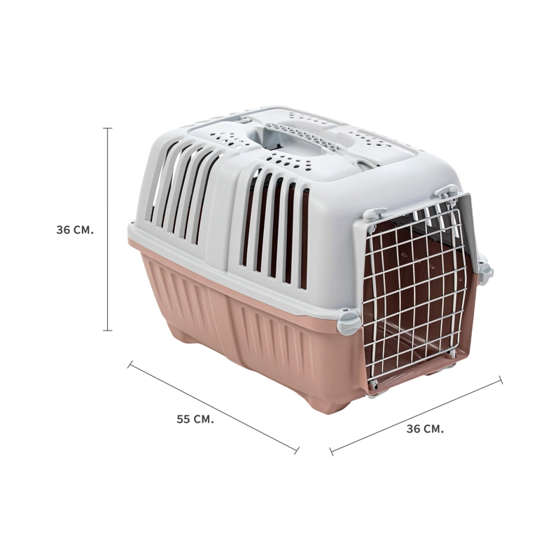 JAULA TRANSPORTE MASCOTAS PRATIKO METAL 2 ROSA OPACO MPS - 2