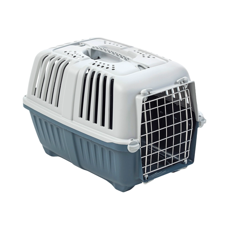 JAULA TRANSPORTE MASCOTAS PRATIKO METAL 2 AZUL OPACO MPS - 1