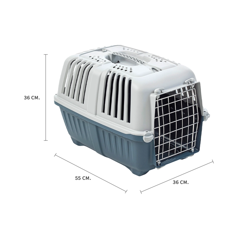 JAULA TRANSPORTE MASCOTAS PRATIKO METAL 2 AZUL OPACO MPS - 2
