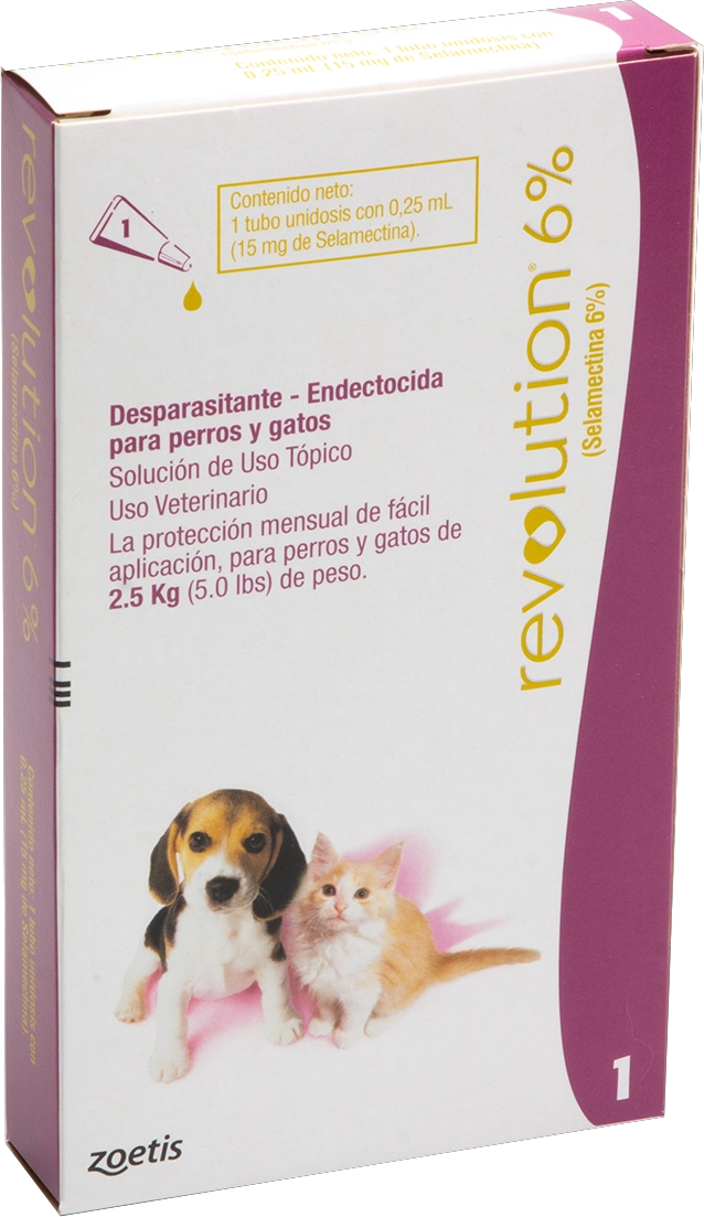 REVOLUTION 6% - 0.25 ML PERRO Y GATO (HASTA 2,5KG) - 1